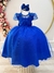 Vestido Infantil Azul Royal Busto C/ Renda Damas Longo Luxo - comprar online