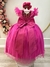 Vestido Infantil Longo Pink C/ Apliques e Renda Damas Festas - Sol Kids