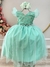 Vestido Infantil Longo Verde C/ Apliques e Renda Damas Festas - comprar online