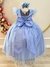 Vestido Infantil Longo Azul C/ Apliques Luxo Daminas Festas - Sol Kids