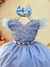 Vestido Infantil Longo Azul C/ Apliques Luxo Daminas Festas na internet