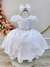 Vestido Infantil Branco Busto C/ Renda e Tiara Luxo Daminhas - comprar online