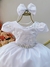 Vestido Infantil Branco Busto C/ Renda e Tiara Luxo Daminhas na internet