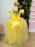 Vestido Longo Infantil Amarelo Daminhas - Sol Kids