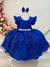 Vestido Infantil Azul Royal Saia C/ Tule e Glitter Daminhas - comprar online
