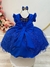 Vestido Infantil Azul Royal Saia C/ Tule e Glitter Daminhas - Sol Kids