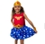 Fantasia Infantil Mulher Maravilha Com Pulseira e Tiara Luxo - comprar online