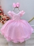 Vestido Infantil Rosa Claro C/ Busto Nervura Festas Daminhas - comprar online