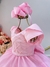 Vestido Infantil Rosa Claro C/ Busto Nervura Festas Daminhas - Sol Kids