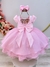 Vestido Infantil Rosa Claro C/ Busto Nervura Festas Daminhas - loja online