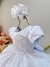 Vestido Infantil Branco C/ Busto Nervura Festas Daminhas - Sol Kids