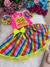 Conjunto Infantil Junino Luxo Rosa Neon - Sol Kids