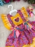 Romper Jardineira Junino Rosa Com Amarelo na internet