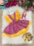 Romper Jardineira Junino Rosa Com Amarelo - Sol Kids
