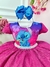Vestido Infantil Rosa e Azul Com Glitter Festas na internet