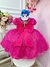 Vestido Infantil Rosa e Azul Com Glitter Festas - Sol Kids