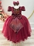 Vestido Infantil Marsala Busto C/ Strass Casamentos Formatura - Sol Kids