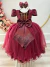 Vestido Infantil Marsala Busto C/ Strass Casamentos Formatura - Sol Kids