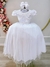 Vestido Infantil Branco Busto C/ Renda Luxo Festas Casamento - comprar online