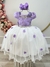 Vestido Infantil Lilás Saia Off C/ Renda Casamento Formatura - comprar online