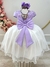 Vestido Infantil Lilás Saia Off C/ Renda Casamento Formatura - Sol Kids