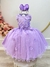 Vestido Infantil Lilás C/ Renda e Aplique de Flores Formatura - comprar online
