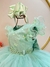Vestido Infantil Verde Busto Com Renda e Strass Daminhas - Sol Kids