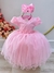Vestido Infantil Rosa Claro Busto Com Pérolas Daminhas - comprar online