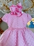 Vestido Infantil Rosa Claro Busto Com Strass Babados Batizado na internet
