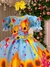 Vestido Infantil Junino Luxo Quadrilha das Estrelas Azul
