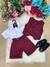 Conjunto Social Infantil Colete Marsala na internet