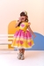 Vestido Infantil Junino Amarelo Colorido Luxo Festas - Sol Kids