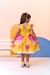 Vestido Infantil Junino Amarelo Colorido Luxo Festas - loja online