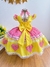 Vestido Infantil Junino Amarelo Colorido Luxo Festas