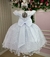 Vestido Infantil Branco Batizado Daminhas - Sol Kids
