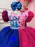 Vestido Infantil Stitch Angel Pink Azul Glitter C/ Led Colorido na internet