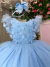 Vestido Festa Infantil Azul Bebe - Sol Kids