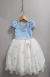 Vestido Infantil Azul Claro Saia Off Formatura Casamentos - loja online