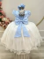 Vestido Infantil Azul Claro Saia Off Formatura Casamentos - Sol Kids