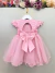 Imagem do Vestido Bebê Rosa C/ Busto Nervura e Apliques Batizados