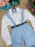 Conjunto Social Menino Camisa Calça e Suspensório Azul Claro - Sol Kids