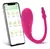 Huevo vibrador interactivo color fucsia junto a un smartphone mostrando la app de control, juguete sexual recargable USB para parejas