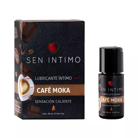 Lubricante íntimo caliente de café moka de la marca Sen Íntimo en presentación de 30 ml.