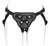Arnés clásico universal negro con anillos graduables para juguetes sexuales, mostrado en un maniquí visto de frente.