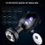 Plug anal vibrador Anuel de silicona negra con control remoto y carga USB, mostrando 10 modos de vibración.