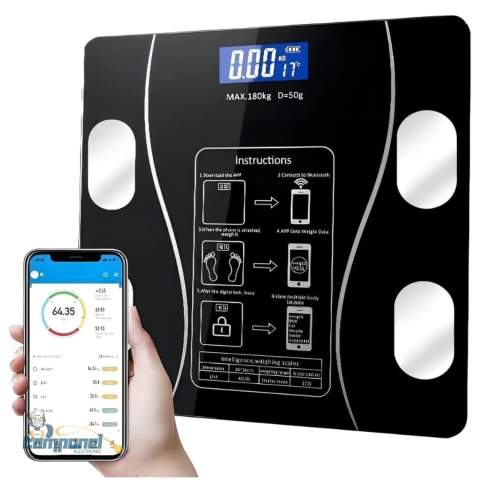 Balança Digital Inteligente c/ APP Bluetooth, Display LCD, Capacidade 180kg, Alta Precisão e Design Moderno - comprar online