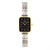Relógio Feminino Quadrado Square Shine Preto Bicolor Aço Inoxidável Gomos