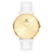 Relógio Masculino Branco Minimalista Petite Full Gold 40mm Aço Inoxidável banhado a titânio