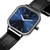 Relógio Masculino Quadrado Minimalista Square Dallas Blue Pulseira Couro Preto 40mm Aço Inoxidável banhado a titânio - Compre Relógios Originais Minimalistas | Bewatch