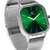 Relógio Masculino Quadrado Minimalista Esmeralda Pulseira Prata Silver 40mm + Pulseira Nylon Nato 22mm Aço Inoxidável banhado a titânio - loja online